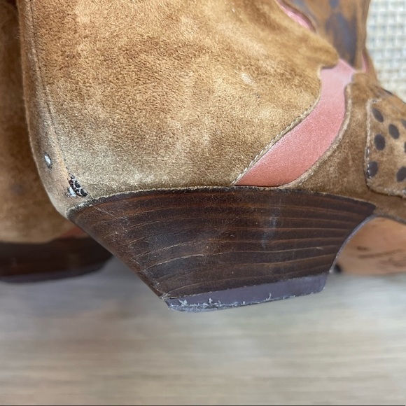 Vintage Specchio Brown Pink Suede Leather Italian Boots | Sz 9 | Slouch … - Picture 9 of 12